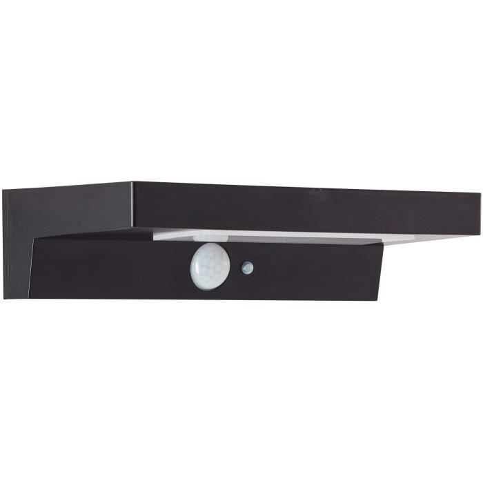 Buitenwandlamp - BRILLIANT - BARKER - LED en zonne-energie - Bewegingssensor - Kunststof - 4 W - Zwart