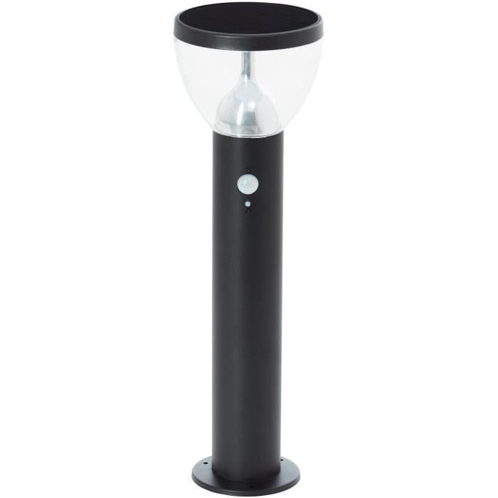 Buitenterminal - BRILLIANT - TULIP - LED en zonne-energie - Bewegingssensor - Roestvrij staal en kunststof - 4 W - Zwart