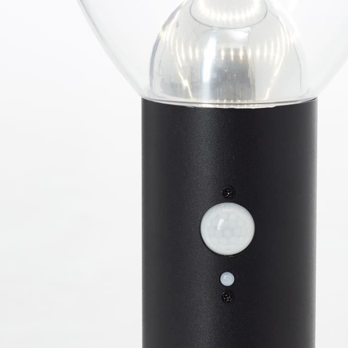 Buitenterminal - BRILLIANT - TULIP - LED en zonne-energie - Bewegingssensor - Roestvrij staal en kunststof - 4 W - Zwart