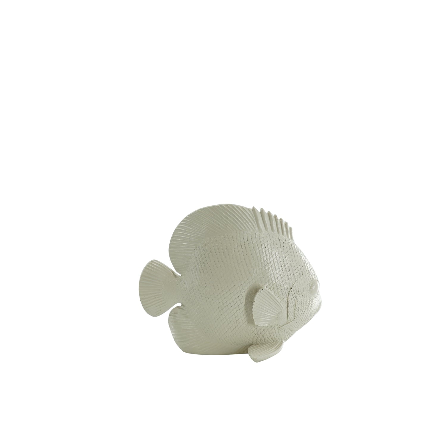 Ornament - Platte Vis - Polyresin - Beige - 19,5x10,5x16cm