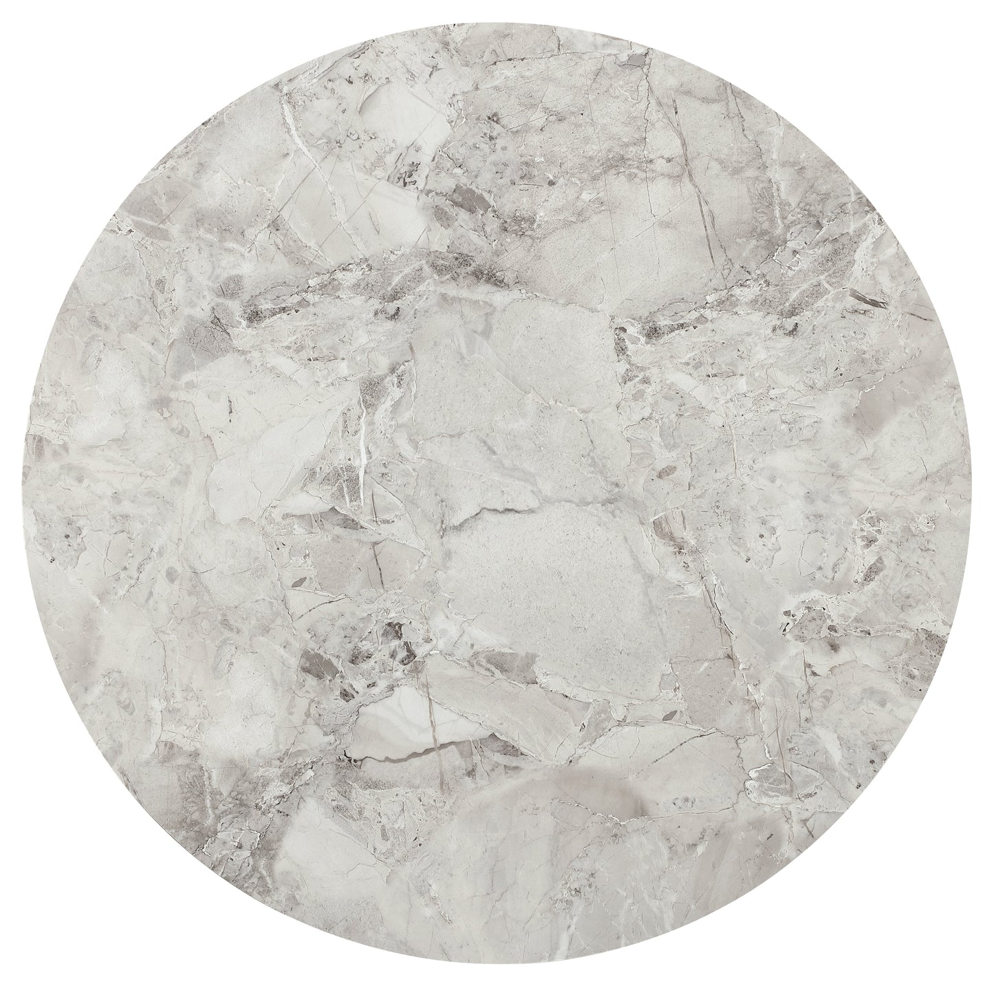 Winston stenen blad metalen onderstel ronde eettafel in Grigio