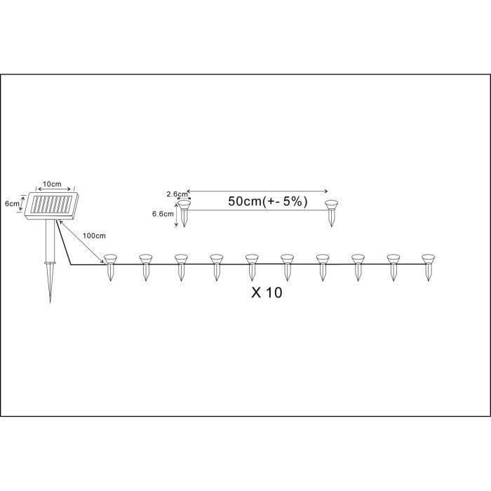 GALIX Garland 10 LED zonne-energie te planten - 5m