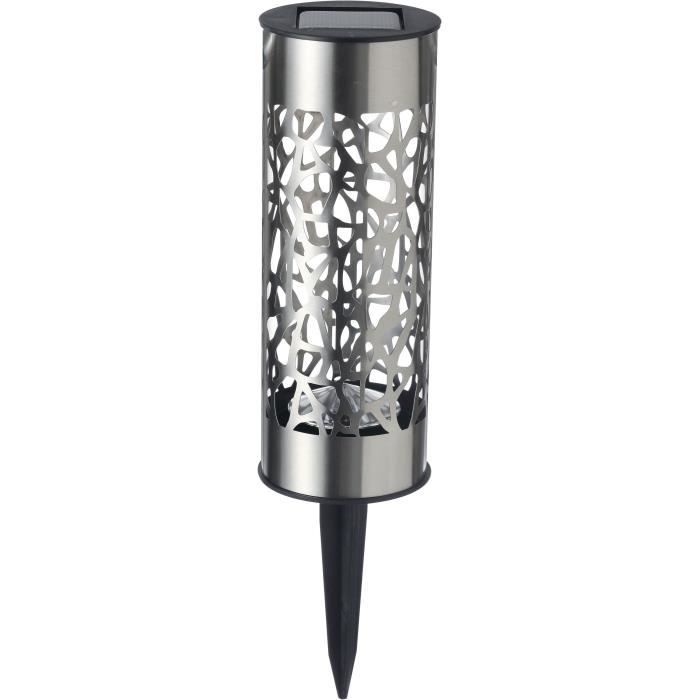 GALIX G4445 roestvrijstalen zonnetuinlamp - Te installeren of te planten - H28cm - Warm wit