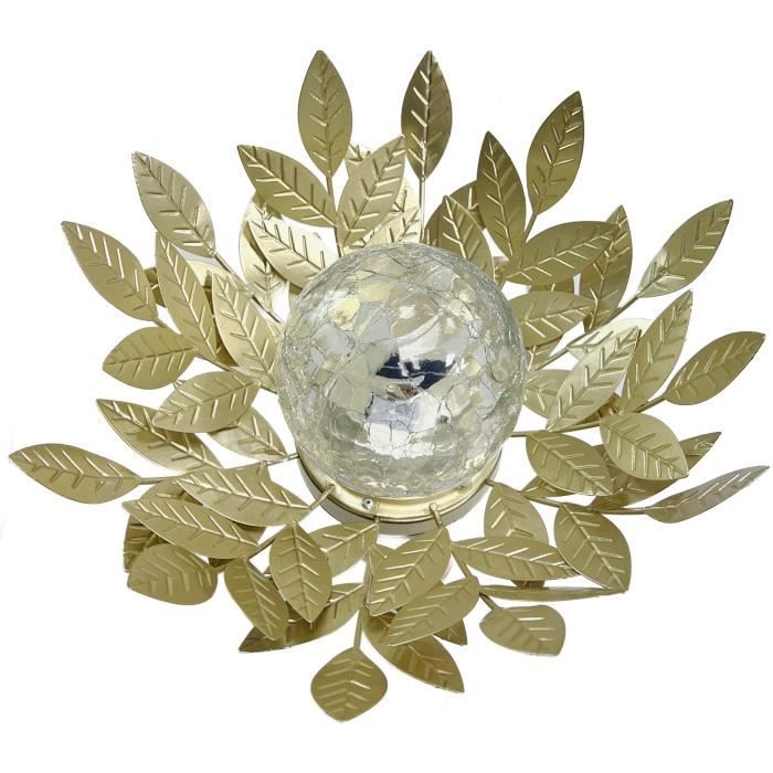 Zonne-waterlelie GALIX G4495 - Metaal, Goud en gebarsten glas - 7 Lumen - 26 cm