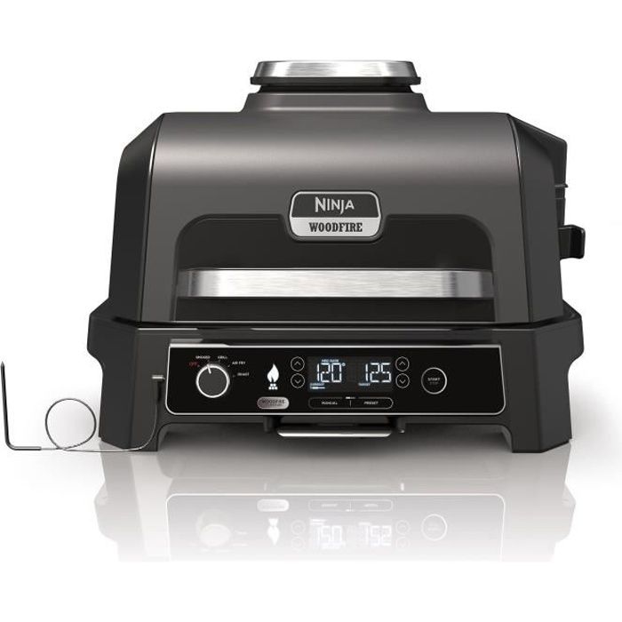 Elektrische barbecue en rookoven met thermometer - NINJA - Woodfire Pro XL - OG850EU - Buitenbarbecue en airfryer