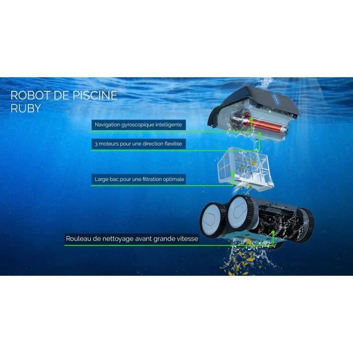 BESTWAY Aquaglide autonome zwembadrobotstofzuiger voor zwembaden met vlakke bodem 3,5 x 5 m, oplaadbare batterij