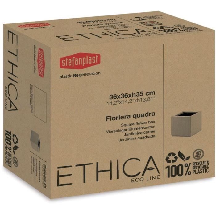 Bloembak - ETHICA - Taupe - Vierkant - 38 L - STEFANPLAST