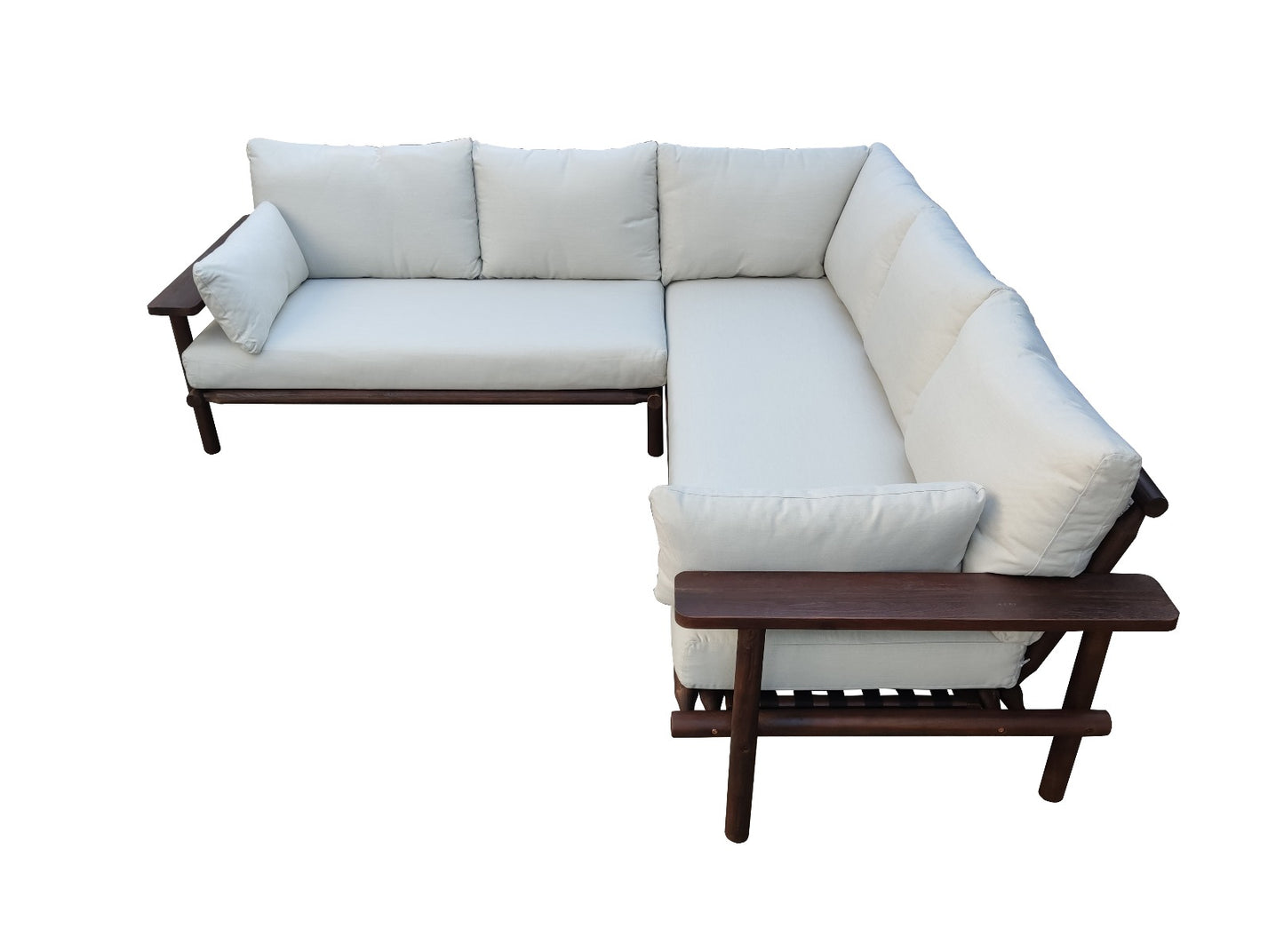 Laruna Lounge Hoek Set - 2 stuks - Hout Acacia Vintage Donker Teak Look