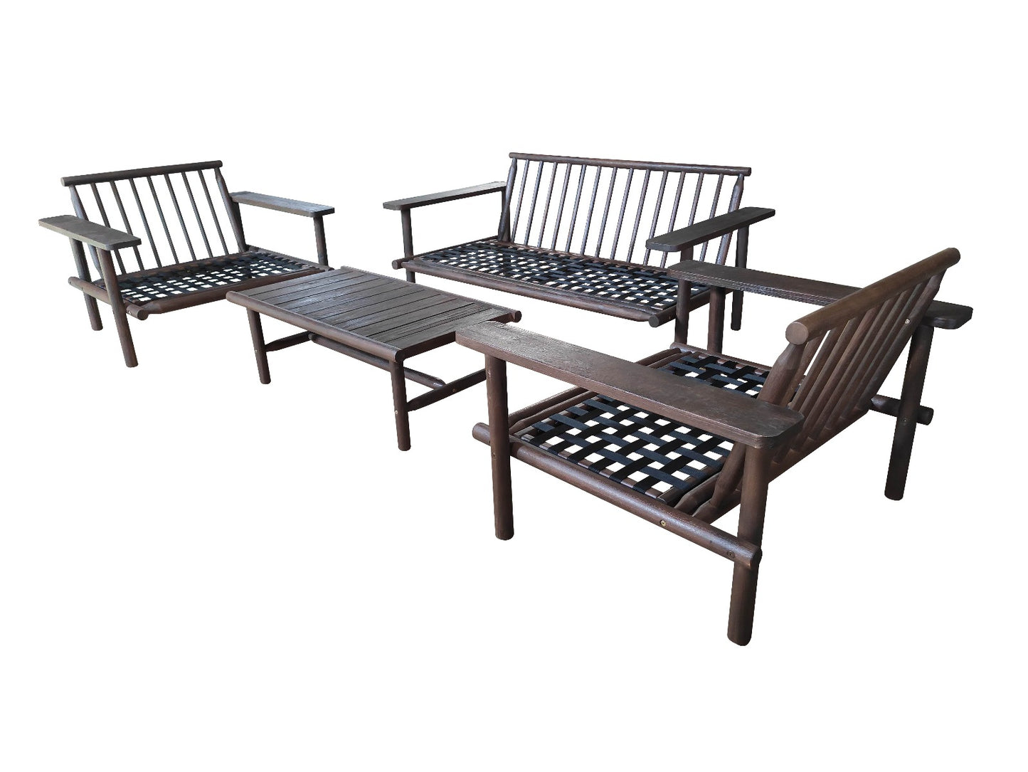 Laruna Loungeset - Hout Acacia Vintage Donker Teak Look