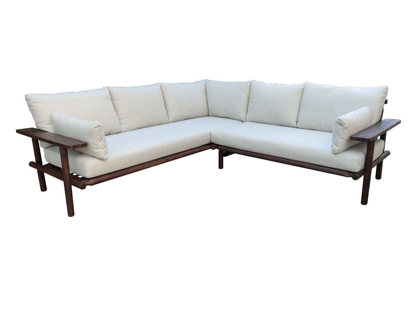 Laruna Lounge Hoek Set - 2 stuks - Hout Acacia Vintage Donker Teak Look
