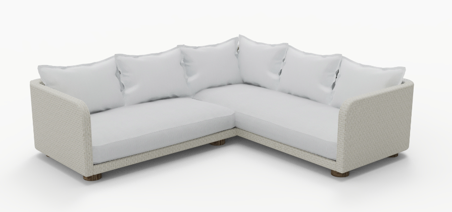 Nayan Lounge Hoekset - Staal Poeder gecoat Oester