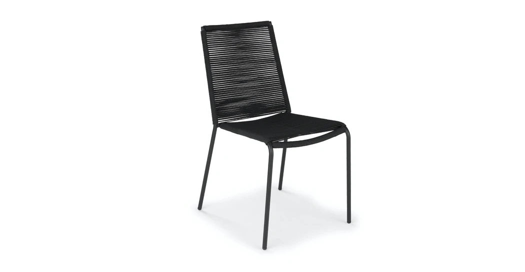 Novara Stapelbare Bijzetstoel - Staal Zwart (set van 4)
