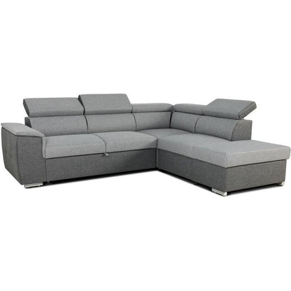 DAYTONA Reversible hoekbank - 5 plaatsen - Grijze en antraciet stof - 260 x 77 / 94 x 216 cm