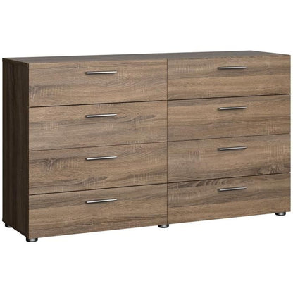 TYHJA ladekast met 8 lades - Chene Truffel - B 140 x D 40 x H 82 cm