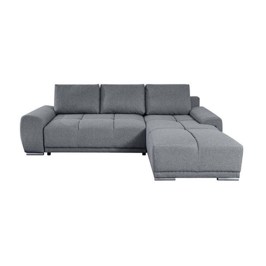 CABELLO converteerbare hoekbank in grijze stof - LOUNGITUDE - Rechte hoek - Occasioneel - 140 x 210 cm