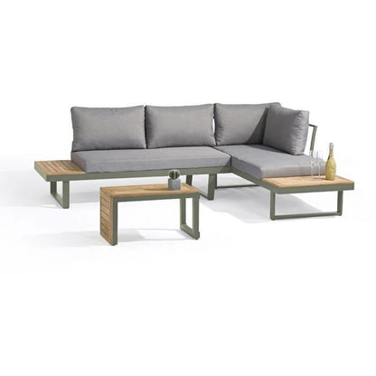 Modulair tuinmeubilair - Kaki - Acaciahout en aluminium - DCB GARDEN - 4 zitplaatsen - TOKYO