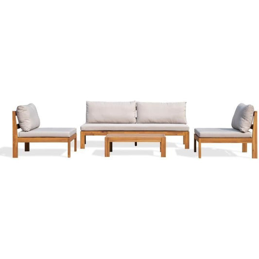 FSC Acacia wooden garden furniture with cushions - MANDI - 5 persons