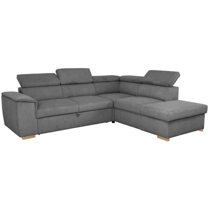 DAYTONA Omkeerbare hoekbank - 5 zitplaatsen - Stof Lincoln Antraciet - Opbergruimte - 260 x 216 x 94 cm