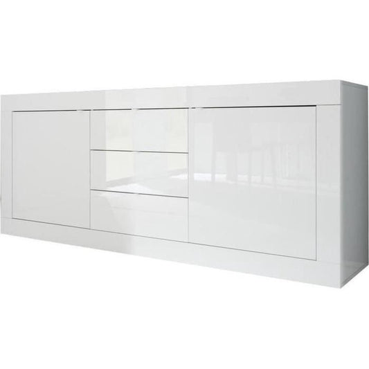 Basico buffet 2 deuren 3 wit gelakte laden - L210XP42XH85.8 cm