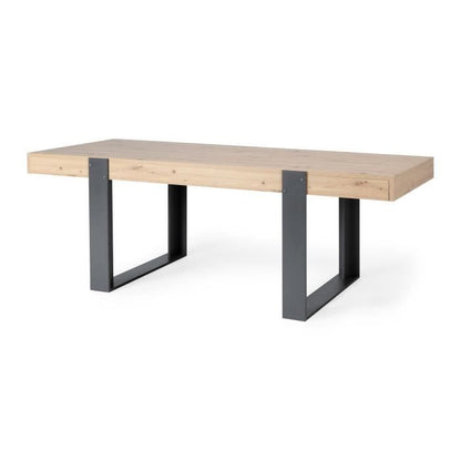 Eettafel - Vakman eiken en Shadow Grey decor - L 223,9 x D 93 x H 78,6 cm - LOFT