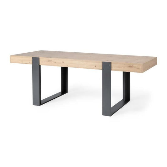 Eettafel - Vakman eiken en Shadow Grey decor - L 223,9 x D 93 x H 78,6 cm - LOFT
