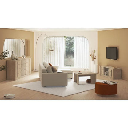 ANTIBES woonkamermeubelset: Salontafel + TV-meubel + Dressoir - Champagne eiken en betondecor