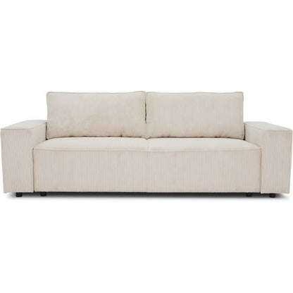 JOSH 4-zits vaste bank - Parel ribfluweel - 241 x 86 x 88 cm