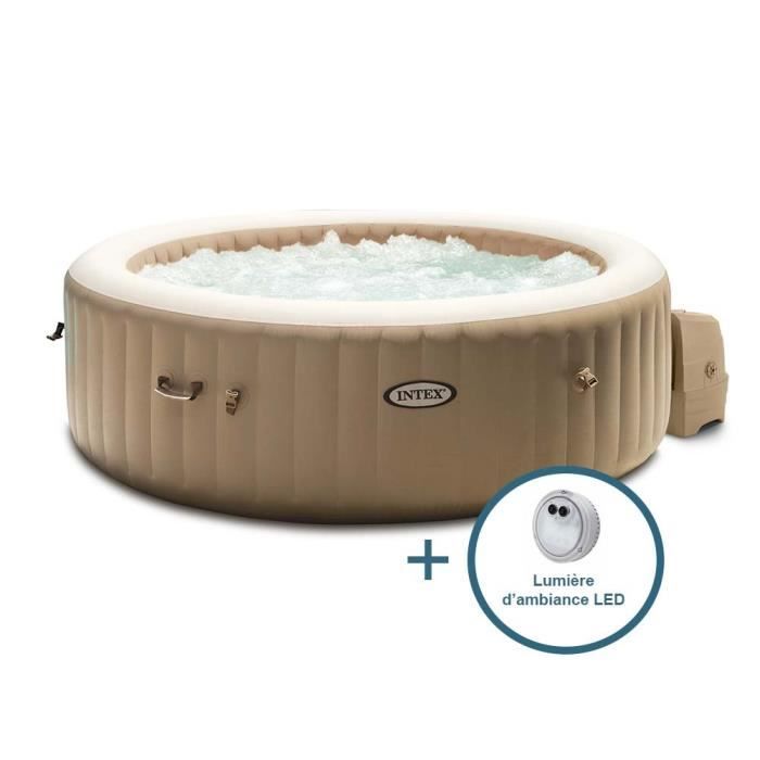 INTEX Opblaasbare Spa - Sahara - 196 x 71 cm - 4 plaatsen - Rond - 28426FR + LED sfeerverlichting