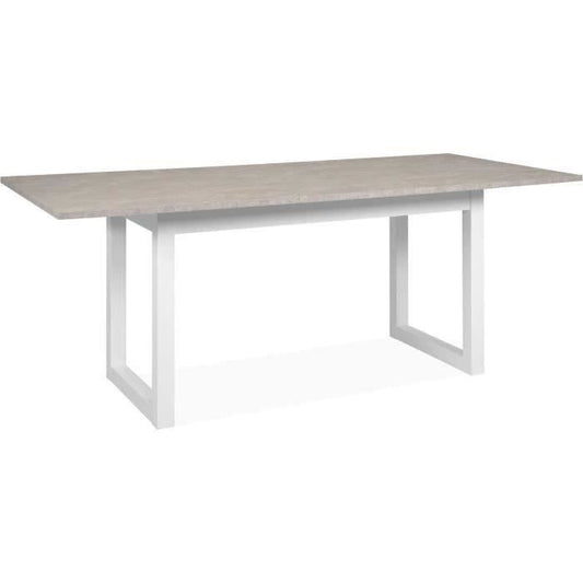 Houston uitschuifbare eettafel - 160-200 x 75 x 90 cm - Blad met travertijneffect - 1 verlengstuk inbegrepen - 10 personen