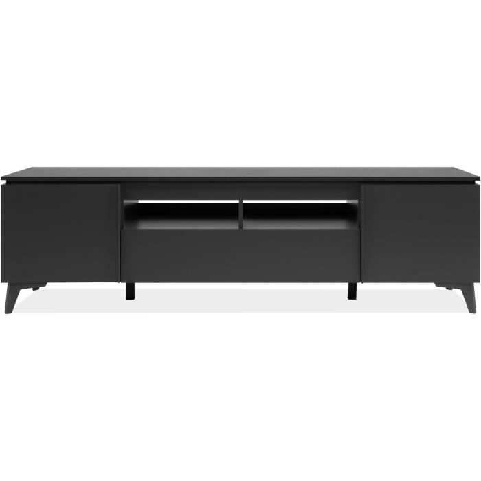 TV-meubel - Bertrix 56A - Leisteen/antraciet - 177x51,5x40 cm - 2 deuren - 1 lade - 2 nissen