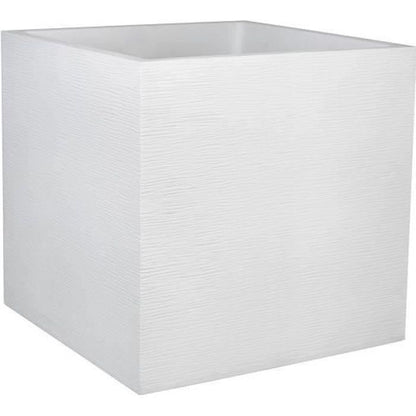 PLASTIC EDA Graphit Vierkant bloemblad - 57 L - 49,5 x 49,5 x 49,5 cm - Witte ceruse