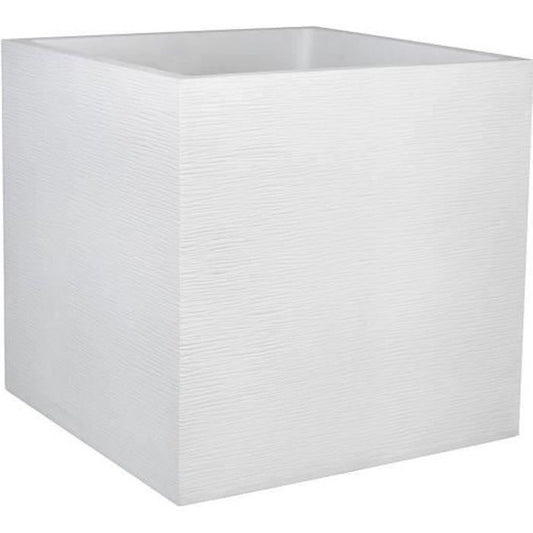 PLASTIC EDA Graphit Vierkant bloemblad - 57 L - 49,5 x 49,5 x 49,5 cm - Witte ceruse