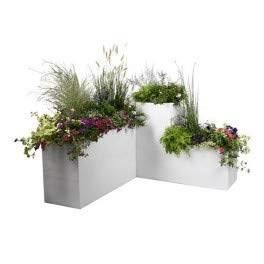 PLASTIC EDA Graphit Vierkant bloemblad - 57 L - 49,5 x 49,5 x 49,5 cm - Witte ceruse