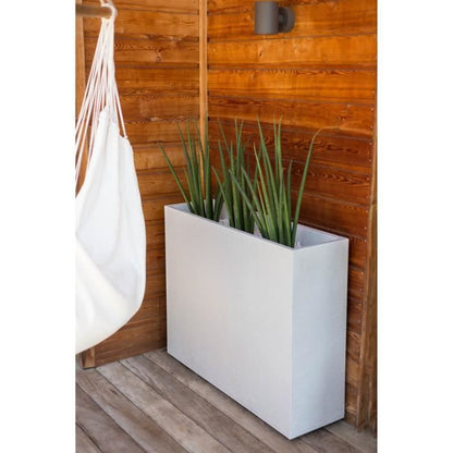 PLASTIC EDA Bloempot Wall Loft Graphit - 46 L - 78,5 x 29,5 x 60 cm - Witte ceruse