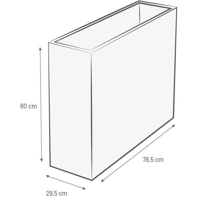 PLASTIC EDA Bloempot Wall Loft Graphit - 46 L - 78,5 x 29,5 x 60 cm - Witte ceruse