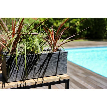 EDA PLASTIC Graphit Up Balkonbak - 25 L - 59 x 19,5 x 22,8 cm - Antraciet Grijs