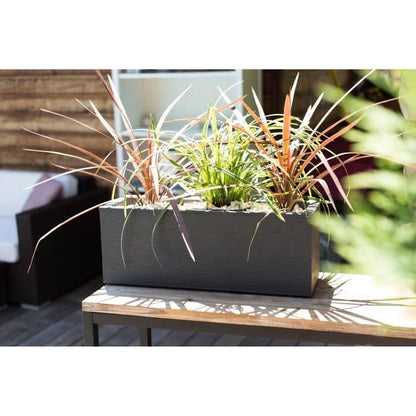 EDA PLASTIC Graphit Up Balkonbak - 25 L - 59 x 19,5 x 22,8 cm - Antraciet Grijs