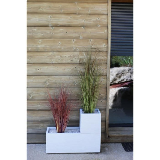PLASTIC EDA bloempot Graphit Up - 57 L - Afmetingen 79,5 x 29,5 x 29,5 cm - Witte ceruse