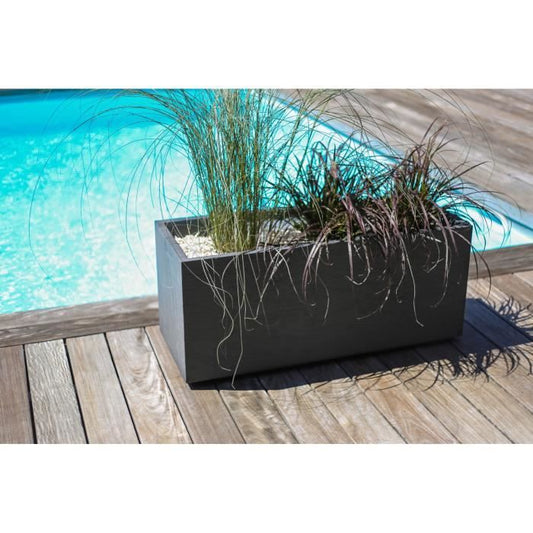 EDA PLASTIC Graphit Up plantenbak - 57 L - 79,5 x 29,5 x 29,5 cm - houtskoolgrijs