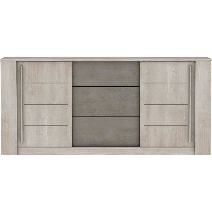 ANTIBES woonkamermeubelset: Salontafel + TV-meubel + Dressoir - Champagne eiken en betondecor