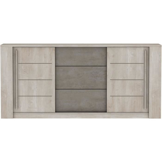 ANTIBES woonkamermeubelset: Salontafel + TV-meubel + Dressoir - Champagne eiken en betondecor