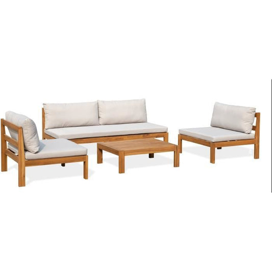 FSC Acacia wooden garden furniture with cushions - MANDI - 5 persons
