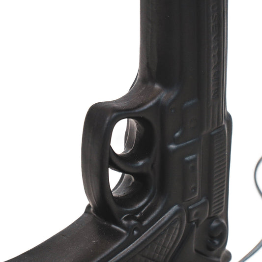 Tafellamp - Gun - Keramiek - Zwart - E27 - 15x9x32cm