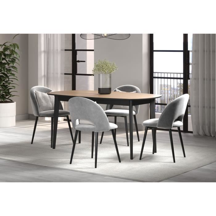 Eettafel - Ronin - Eiken - Ovaal - MDF - Modern - 8 personen - 160 x 77 x 90 cm - Trendteam