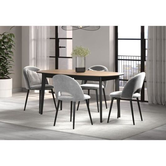 Eettafel - Ronin - Eiken - Ovaal - MDF - Modern - 8 personen - 160 x 77 x 90 cm - Trendteam