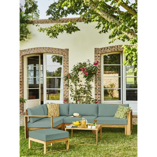 FSC Acacia houten tuinmeubelset - 5 personen - Levata - Groen-blauw