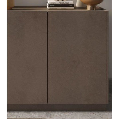 FIRENZE hoog dressoir - Brons en Mercury Eiken - 3 deuren - Eigentijdse stijl/design