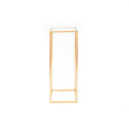 Pilaar - Metaal/Glas - Goud - 30x30x80cm