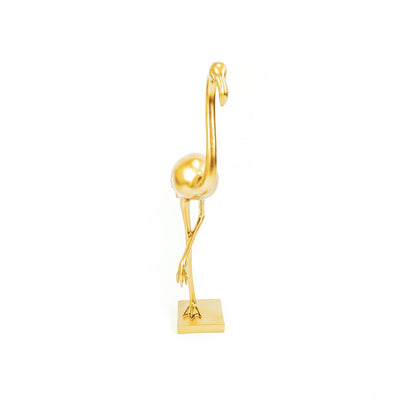 Ornament - Flamingo - Polyresin - Goud - 16,5x10x39cm