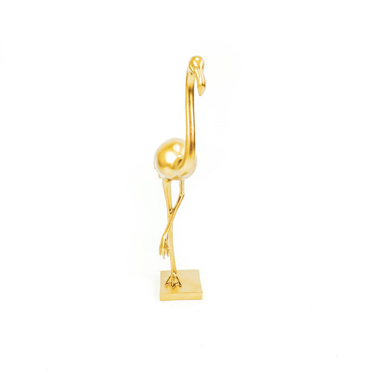 Ornament - Flamingo - Polyresin - Goud - 16,5x10x39cm